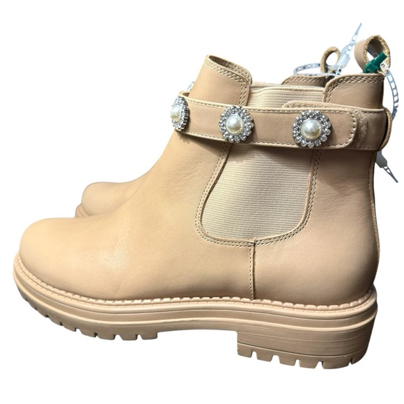 Copper Key COSMO PEARL RHINESTONE Leather Chelsea Booties NWT - Picture 5 of 11